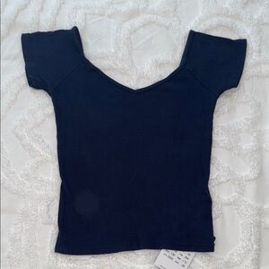 Brandy Melville Blue Fitted Ribbed Top